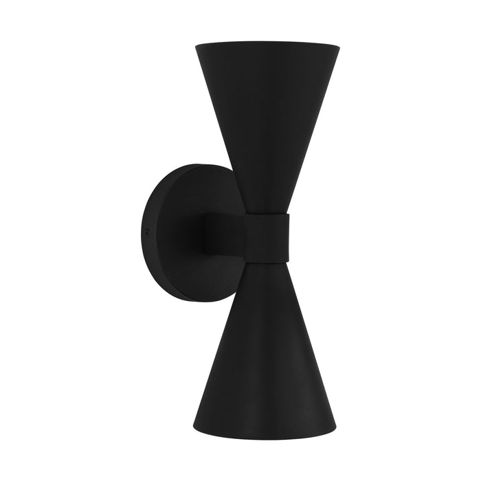 Visual Comfort Studio AEO1002TXB Two Light Outdoor Wall Sconce, Textured Black