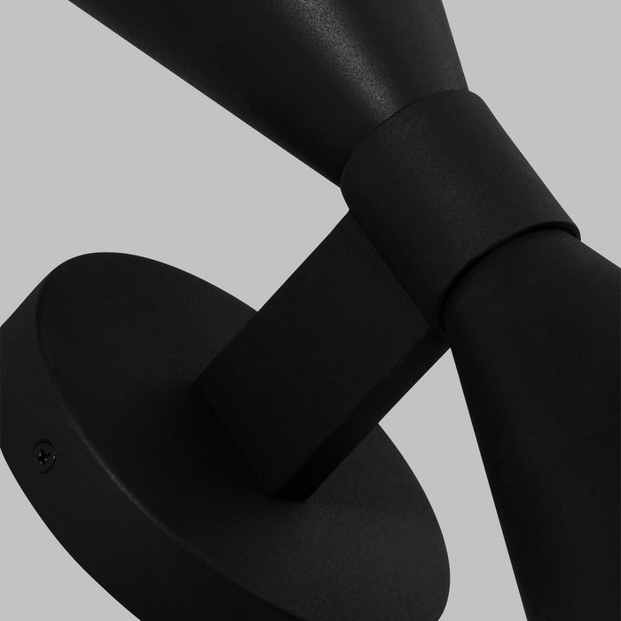 Visual Comfort Studio AEO1002TXB Two Light Outdoor Wall Sconce, Textured Black