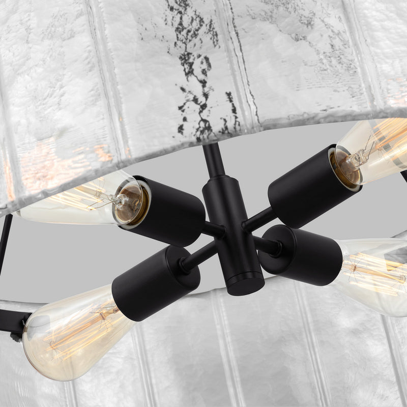 Visual Comfort Studio AP1234AI Four Light Chandelier, Aged Iron