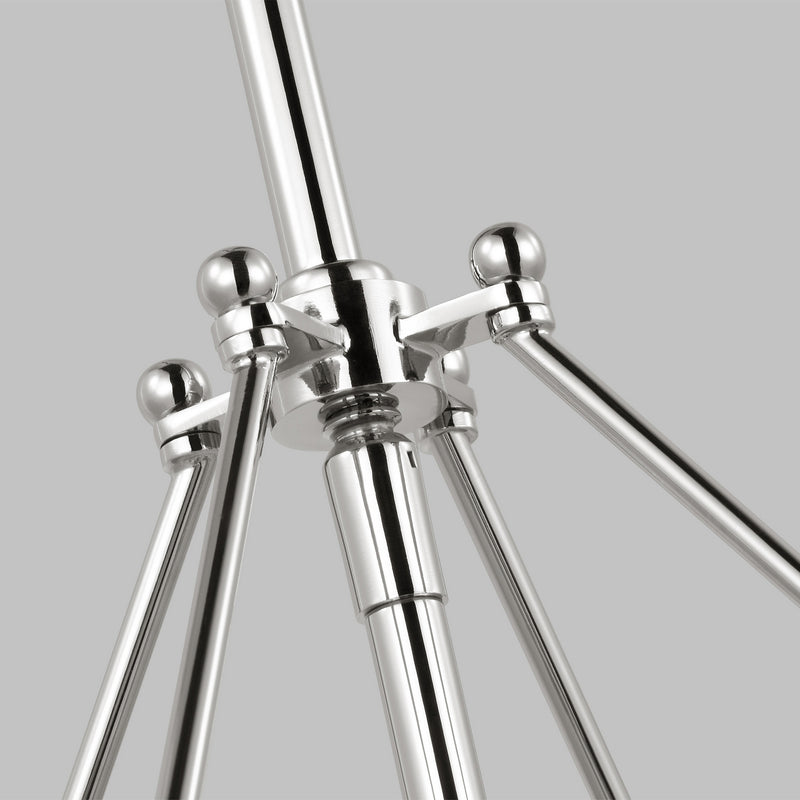 Visual Comfort Studio AP1234PN Four Light Chandelier, Polished Nickel