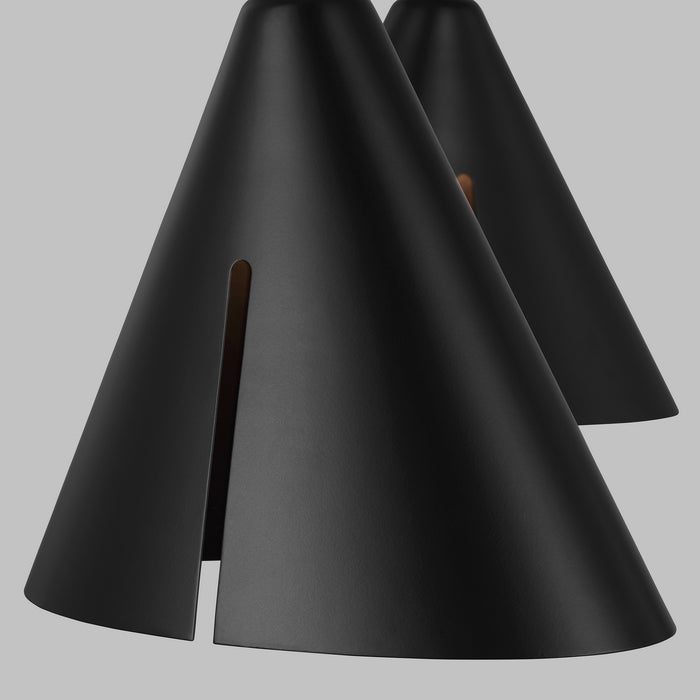 Visual Comfort Studio KC1113MBKBBS-L1 LED Chandelier, Midnight Black and Burnished Brass