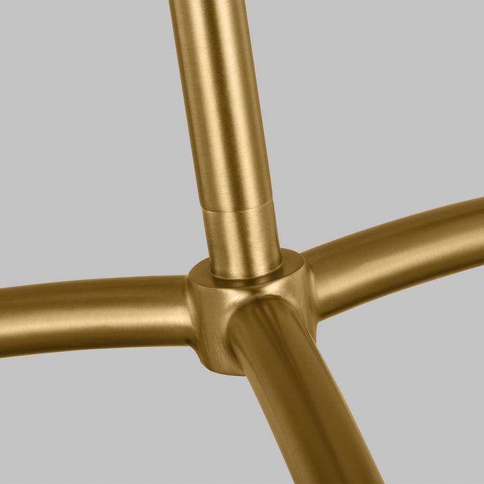 Visual Comfort Studio KC1113MBKBBS-L1 LED Chandelier, Midnight Black and Burnished Brass