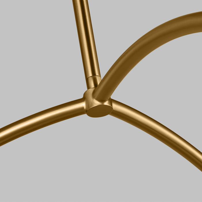 Visual Comfort Studio KC1113MWTBBS-L1 LED Chandelier, Matte White and Burnished Brass