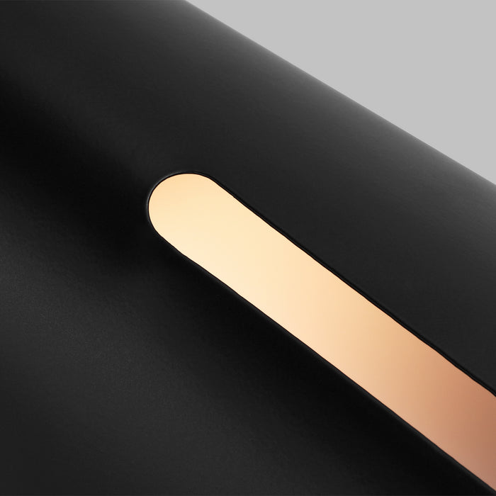 Visual Comfort Studio KW1141MBKBBS-L1 LED Wall Sconce, Midnight Black and Burnished Brass