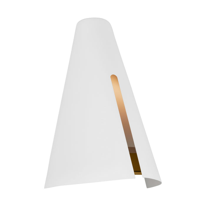Visual Comfort Studio KW1141MWTBBS-L1 LED Wall Sconce, Matte White and Burnished Brass