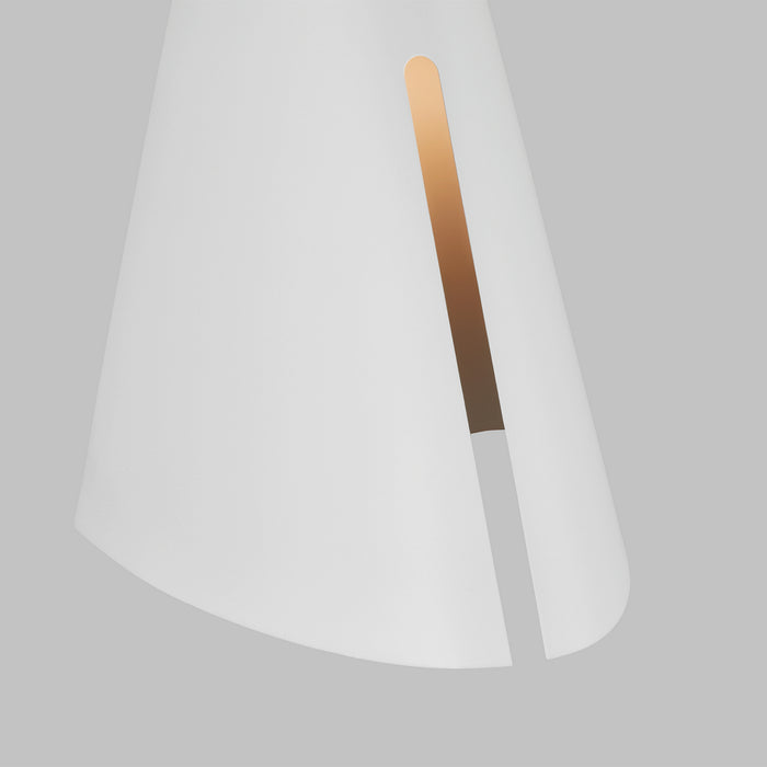 Visual Comfort Studio KW1141MWTBBS-L1 LED Wall Sconce, Matte White and Burnished Brass