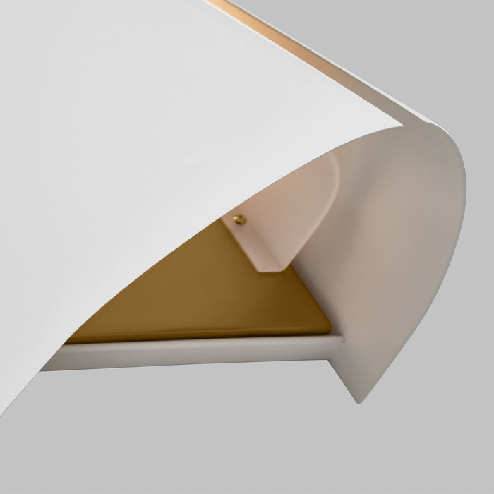 Visual Comfort Studio KW1141MWTBBS-L1 LED Wall Sconce, Matte White and Burnished Brass