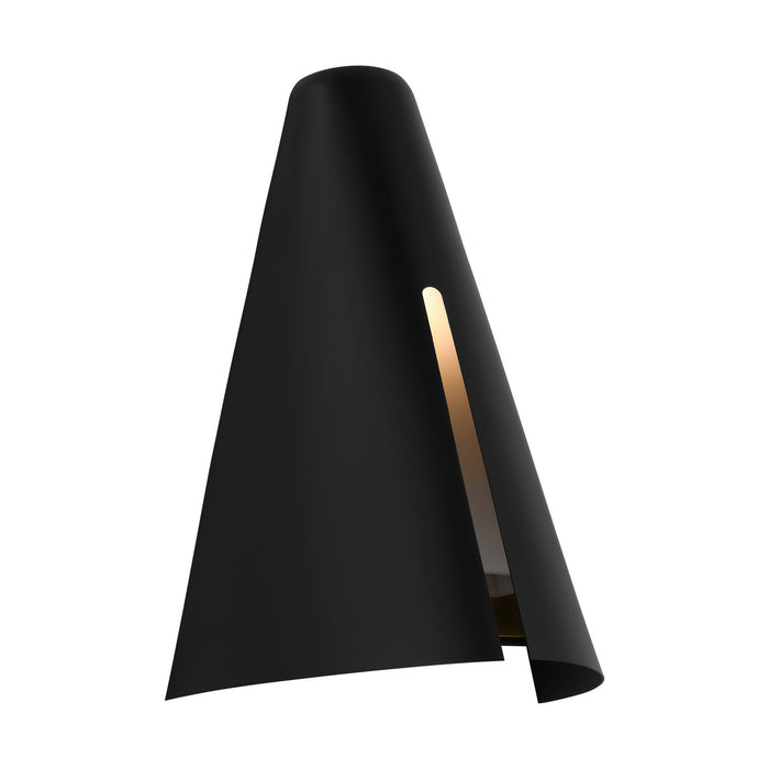 Visual Comfort Studio KW1151MBKBBS-L1 LED Wall Sconce, Midnight Black and Burnished Brass