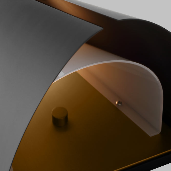 Visual Comfort Studio KW1151MBKBBS-L1 LED Wall Sconce, Midnight Black and Burnished Brass
