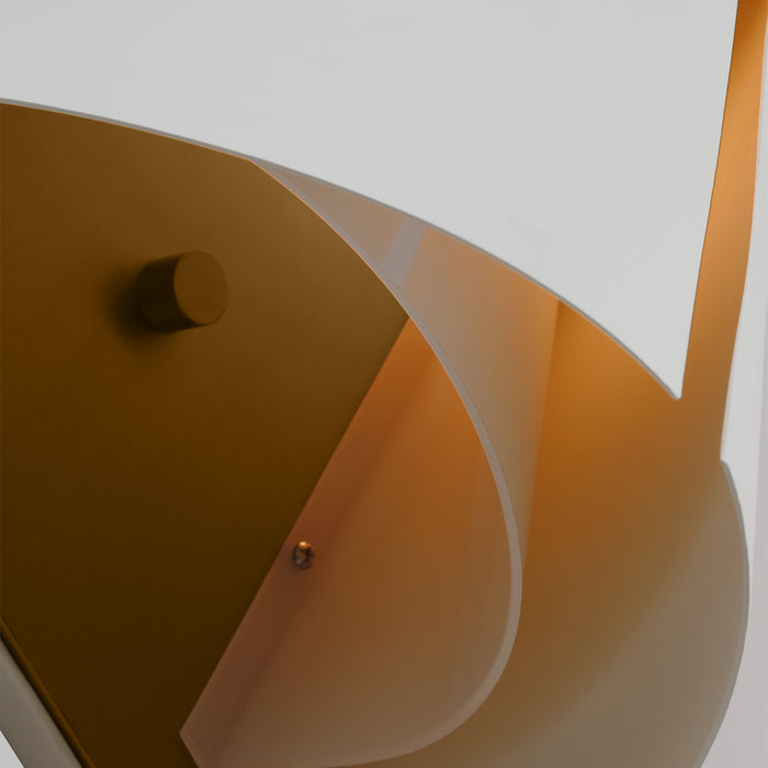 Visual Comfort Studio KW1151MWTBBS-L1 LED Wall Sconce, Matte White and Burnished Brass