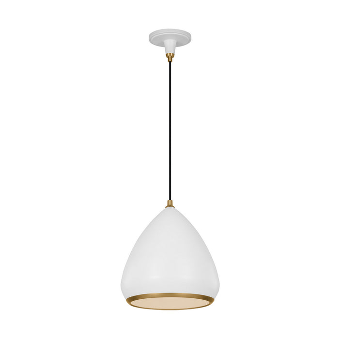 Visual Comfort Studio TP1121MWTBBS One Light Pendant, Matte White