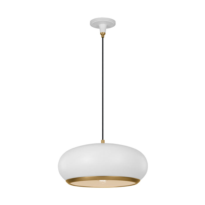 Visual Comfort Studio TP1131MWTBBS One Light Pendant, Matte White