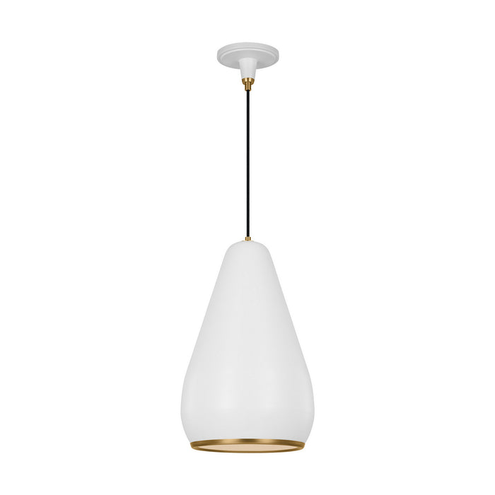 Visual Comfort Studio TP1141MWTBBS One Light Pendant, Matte White