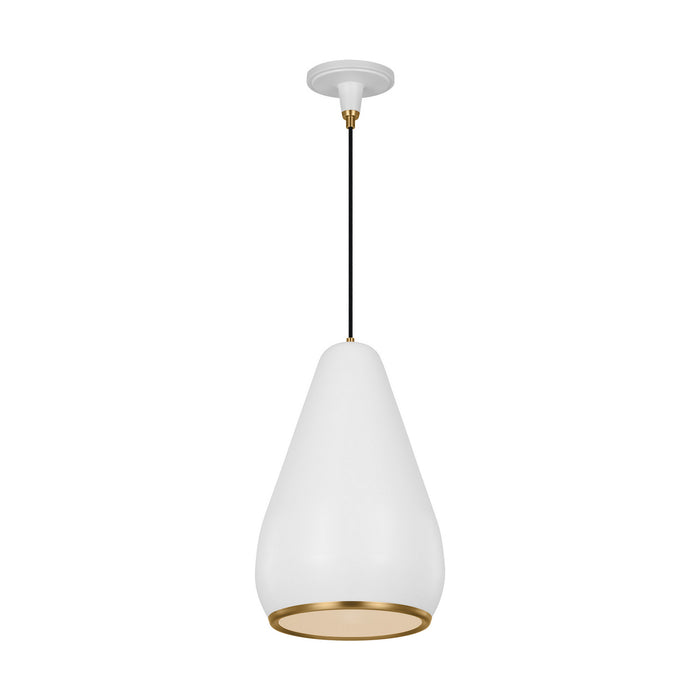 Visual Comfort Studio TP1141MWTBBS One Light Pendant, Matte White