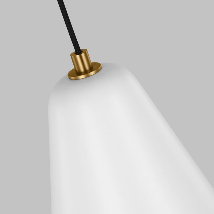 Visual Comfort Studio TP1141MWTBBS One Light Pendant, Matte White