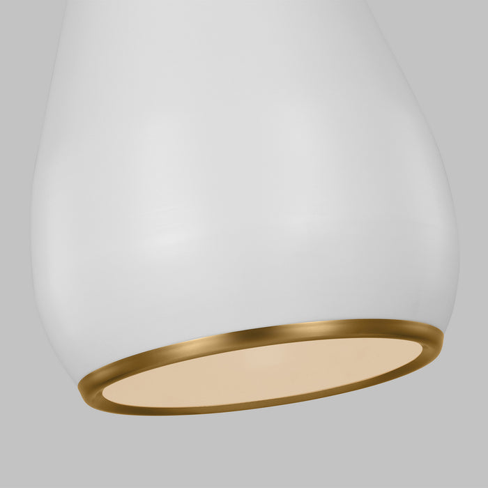 Visual Comfort Studio TP1141MWTBBS One Light Pendant, Matte White