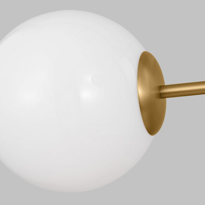 Visual Comfort Studio AEC1104MWTBBS Four Light Chandelier, Matte White and Burnished Brass