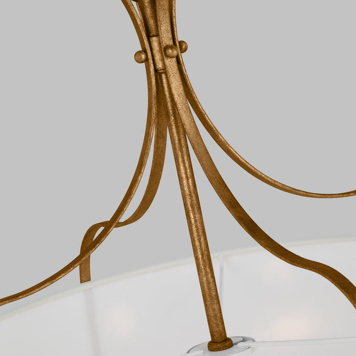 Visual Comfort Studio AP1264ADB Four Light Pendant, Antique Gild