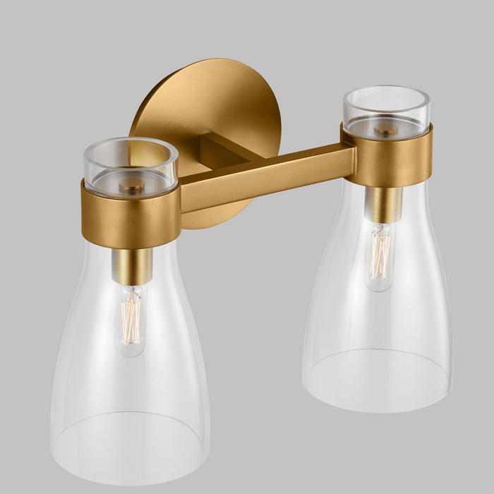 Visual Comfort Studio AEV1002BBS Two Light Bath Fixture, Burnished Brass