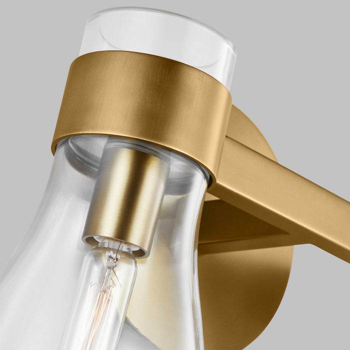 Visual Comfort Studio AEV1002BBS Two Light Bath Fixture, Burnished Brass