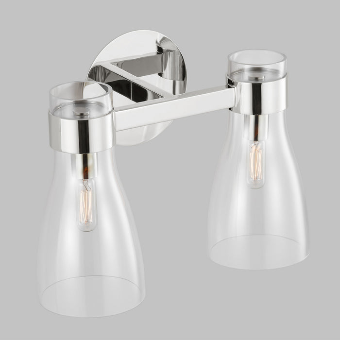 Visual Comfort Studio AEV1002PN Two Light Bath Fixture, Polished Nickel