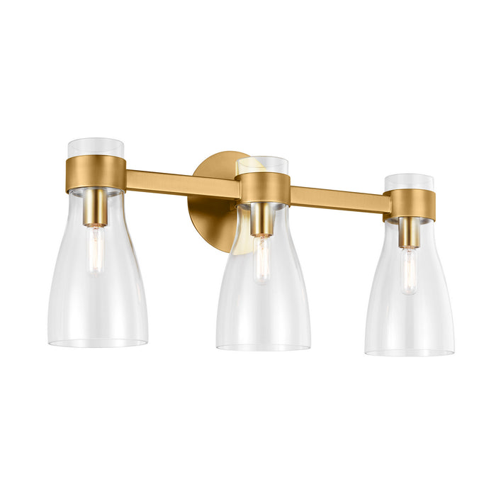 Visual Comfort Studio AEV1003BBS Three Light Bath Fixture, Burnished Brass