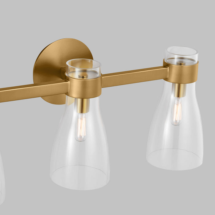 Visual Comfort Studio AEV1003BBS Three Light Bath Fixture, Burnished Brass