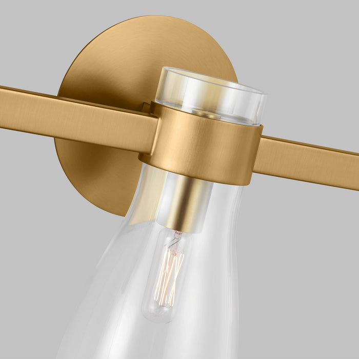 Visual Comfort Studio AEV1003BBS Three Light Bath Fixture, Burnished Brass