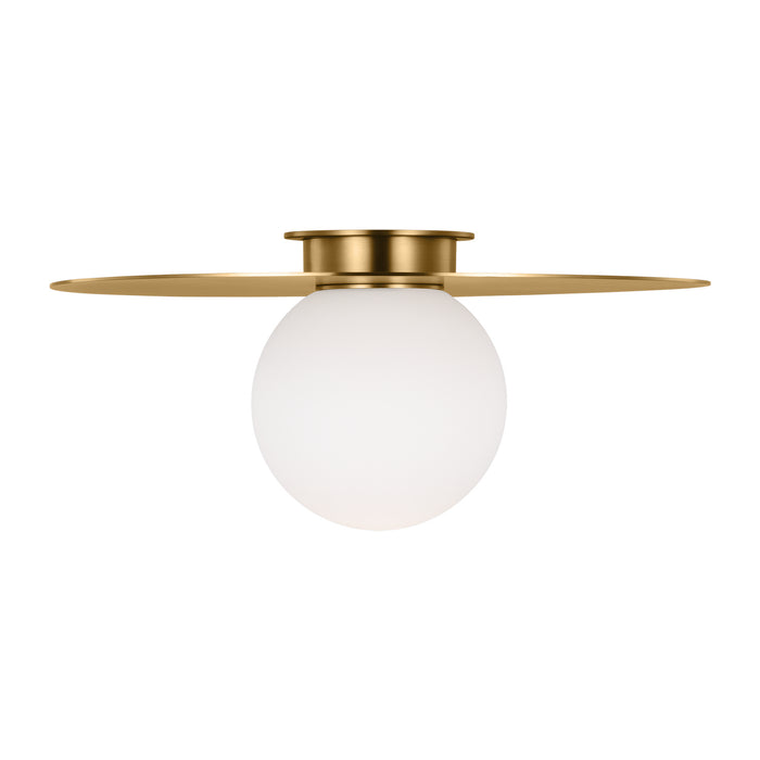 Visual Comfort Studio KF1101BBS One Light Flush Mount, Burnished Brass