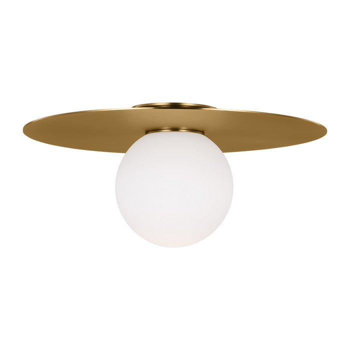 Visual Comfort Studio KF1101BBS One Light Flush Mount, Burnished Brass