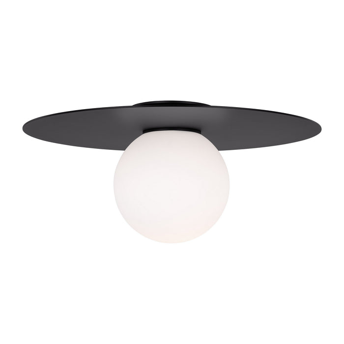 Visual Comfort Studio KF1101MBK One Light Flush Mount, Midnight Black