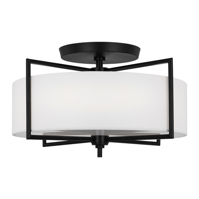 Visual Comfort Studio CF1113AI Three Light Semi-Flush Mount, Aged Iron