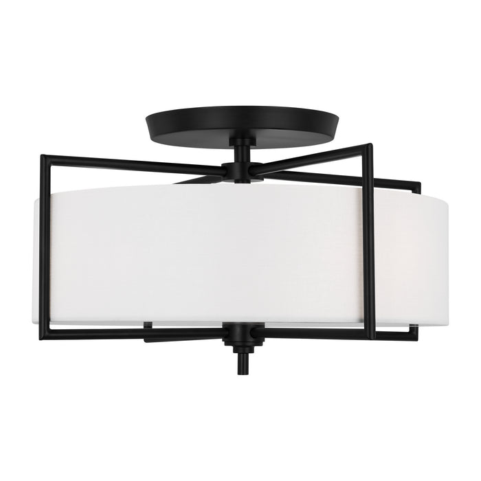 Visual Comfort Studio CF1113AI Three Light Semi-Flush Mount, Aged Iron