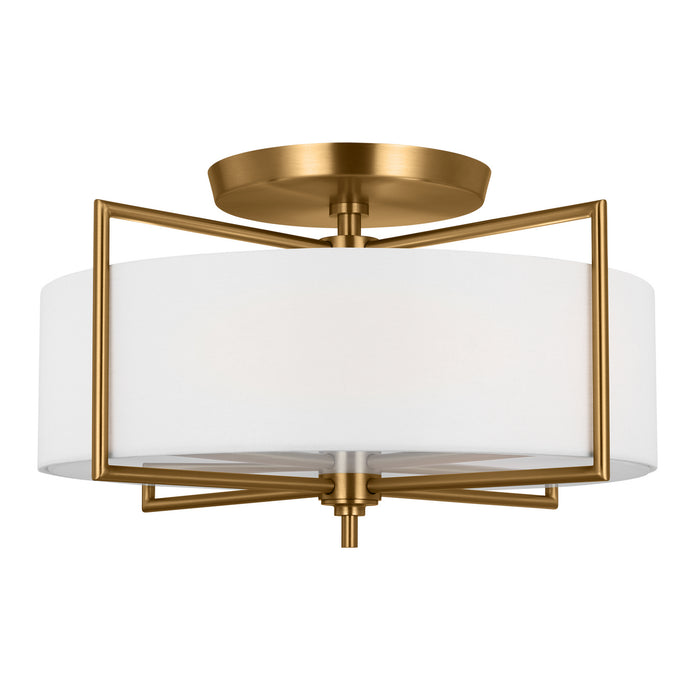 Visual Comfort Studio CF1113BBS Three Light Semi-Flush Mount, Burnished Brass