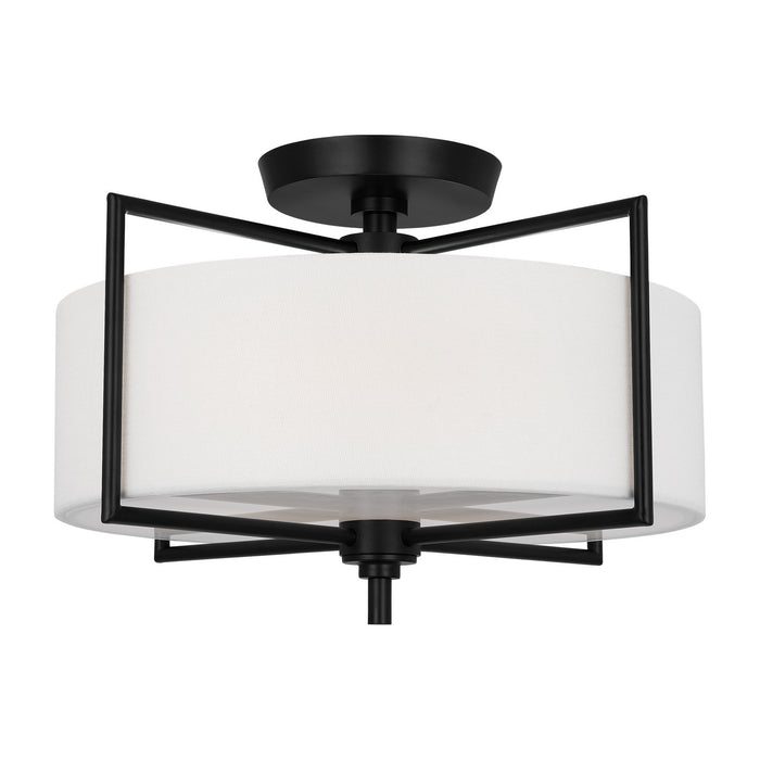 Visual Comfort Studio CF1122AI Two Light Semi-Flush Mount, Aged Iron