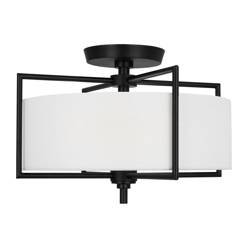 Visual Comfort Studio CF1122AI Two Light Semi-Flush Mount, Aged Iron