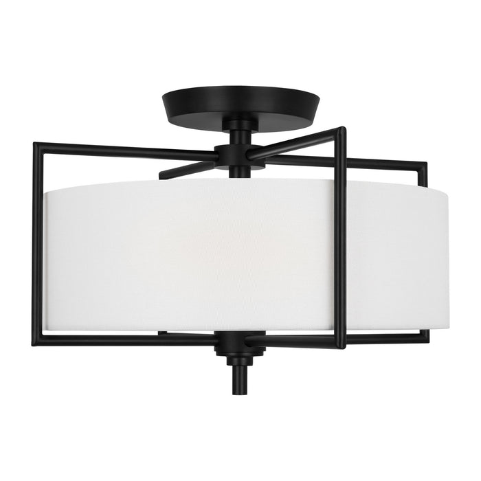 Visual Comfort Studio CF1122AI Two Light Semi-Flush Mount, Aged Iron