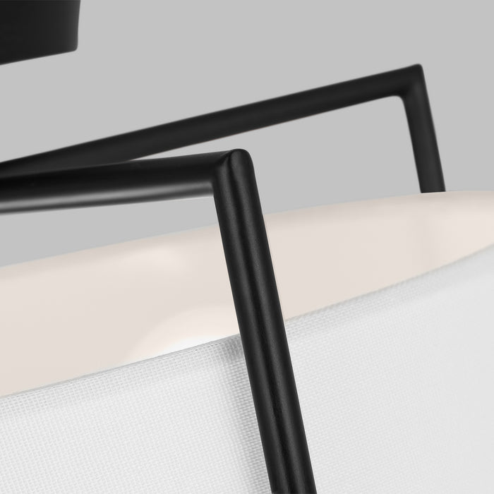 Visual Comfort Studio CF1122AI Two Light Semi-Flush Mount, Aged Iron