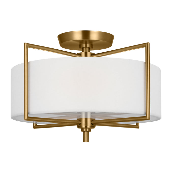 Visual Comfort Studio CF1122BBS Two Light Semi-Flush Mount, Burnished Brass