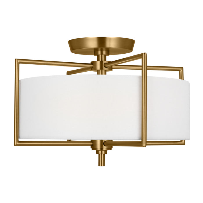 Visual Comfort Studio CF1122BBS Two Light Semi-Flush Mount, Burnished Brass
