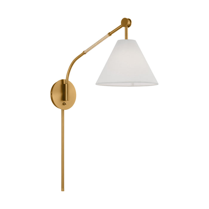 Visual Comfort Studio AEW1021BBS One Light Bath Fixture, Burnished Brass