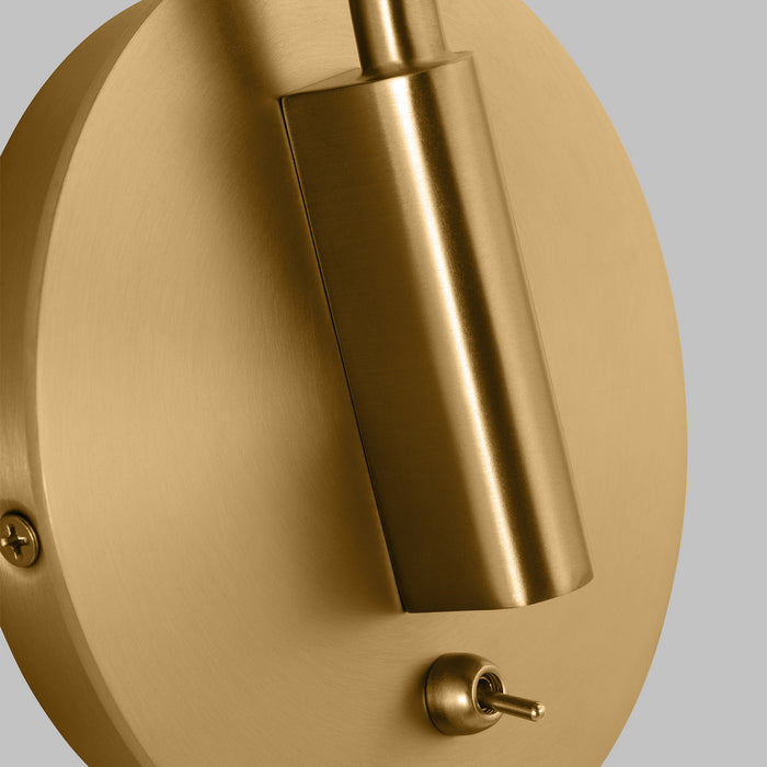 Visual Comfort Studio AEW1021BBS One Light Bath Fixture, Burnished Brass