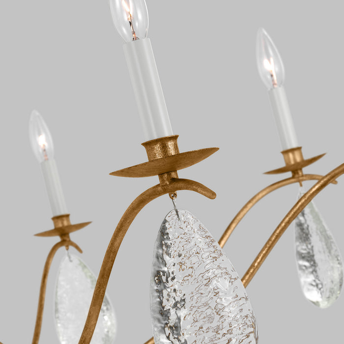Visual Comfort Studio CC1598ADB Eight Light Chandelier, Antique Gild