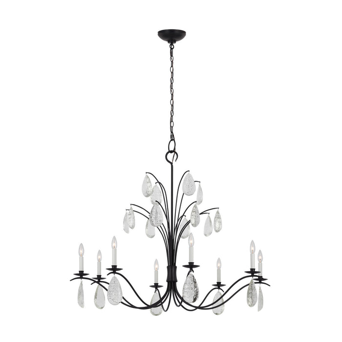 Visual Comfort Studio CC1598AI Eight Light Chandelier, Aged Iron
