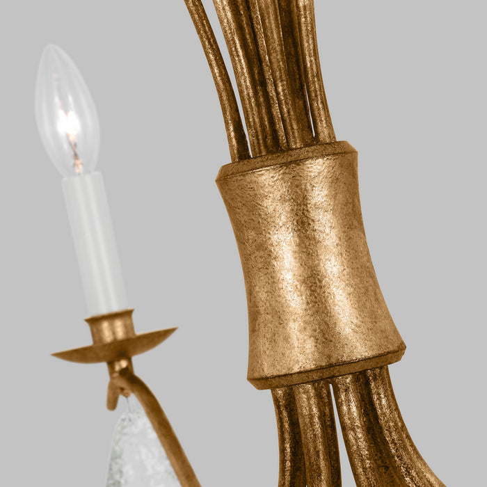 Visual Comfort Studio CC1608ADB Eight Light Chandelier, Antique Gild
