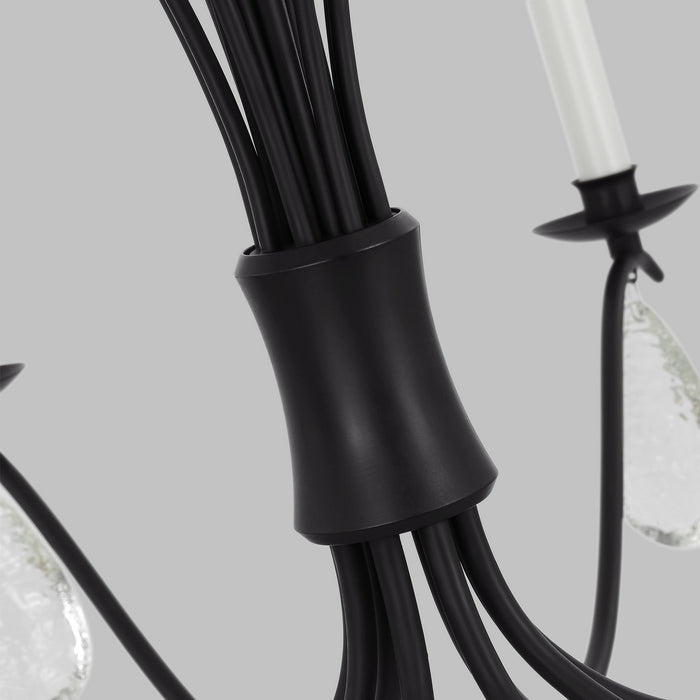 Visual Comfort Studio CC1608AI Eight Light Chandelier, Aged Iron