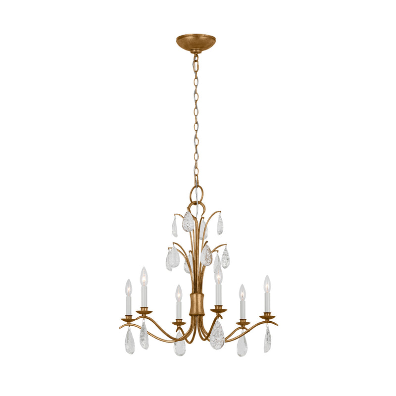 Visual Comfort Studio CC1616ADB Six Light Chandelier, Antique Gild