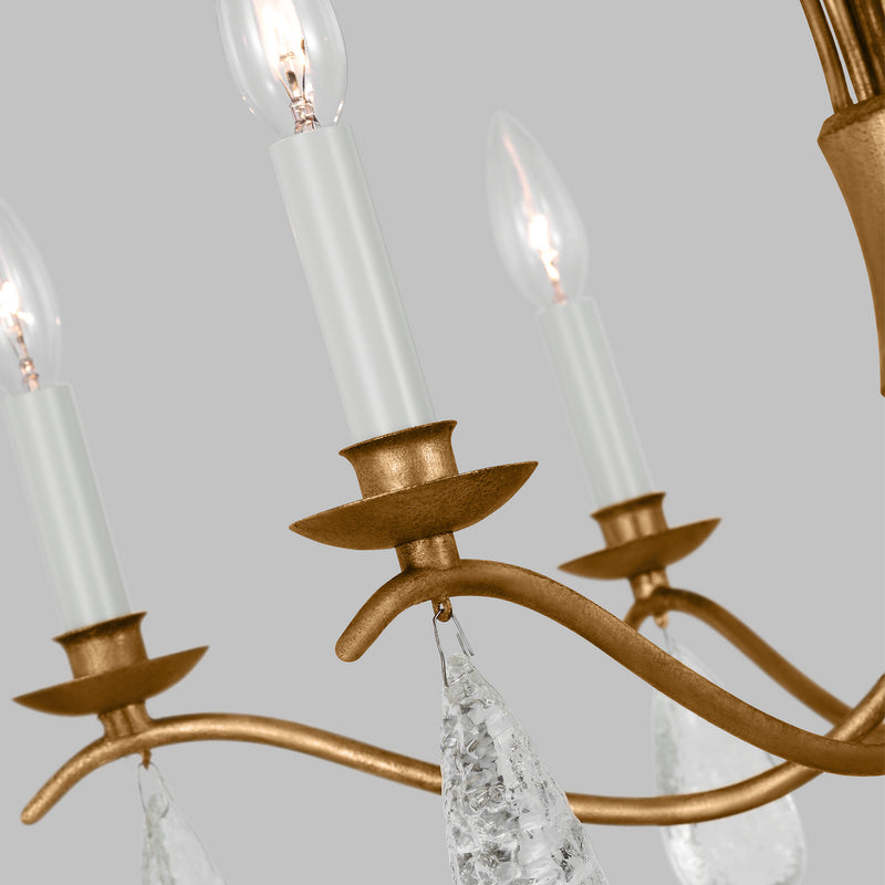 Visual Comfort Studio CC1616ADB Six Light Chandelier, Antique Gild