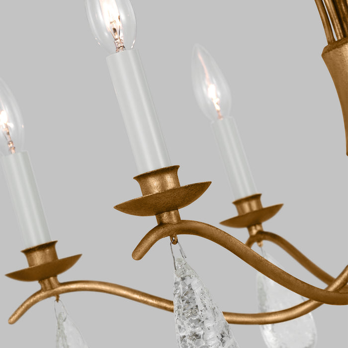 Visual Comfort Studio CC1616ADB Six Light Chandelier, Antique Gild