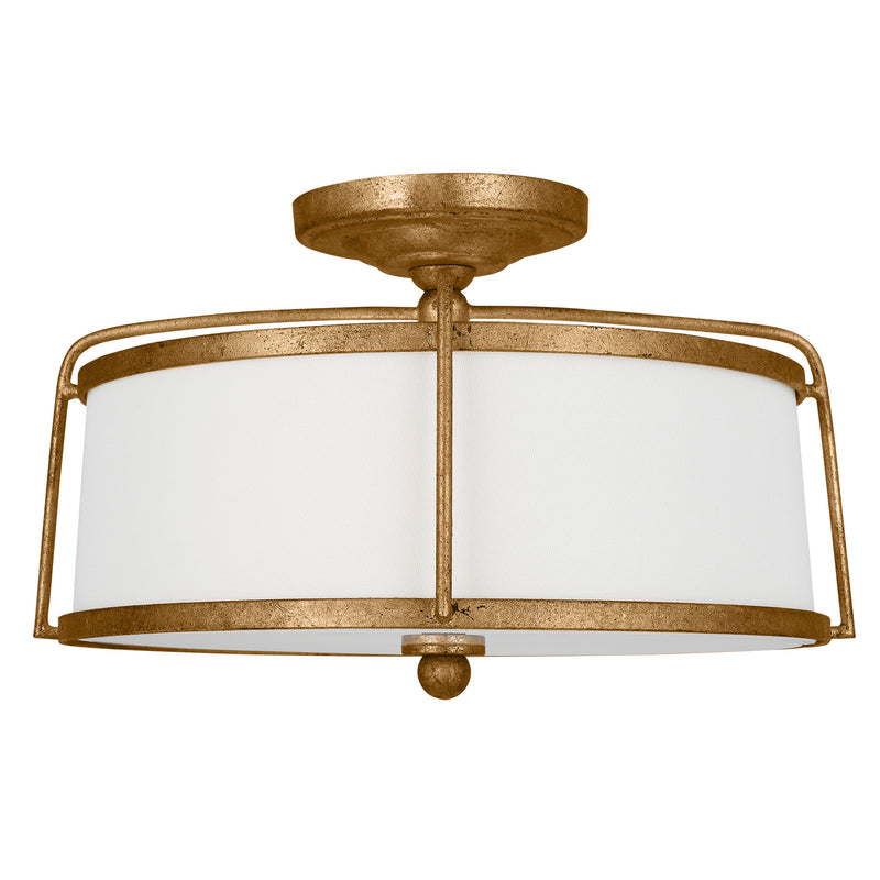 Visual Comfort Studio CF1102ADB Two Light Semi-Flush Mount, Antique Gild